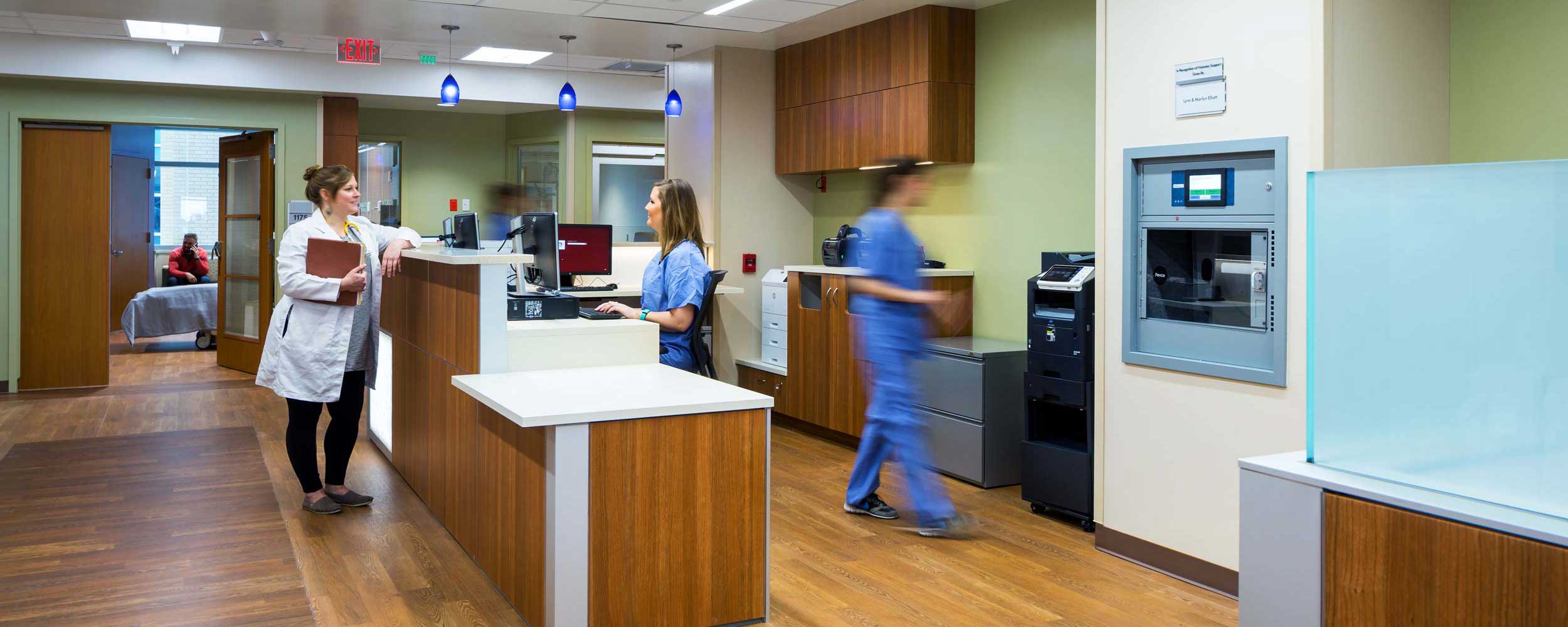 Patient health care professionals in Jennie Sealy Hospital