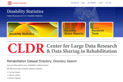 Rehabilitation Dataset Directory screen capture of website