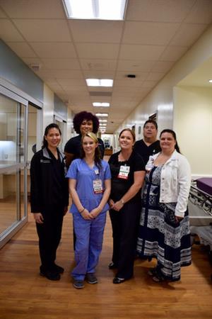 Nurse Jennifer Nguyen (left) and her colleagues in the LCC ED.
