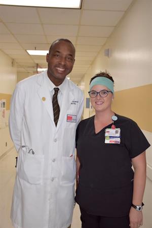 Dr. Selwyn Rogers and Katie Brown, an ED nurse.