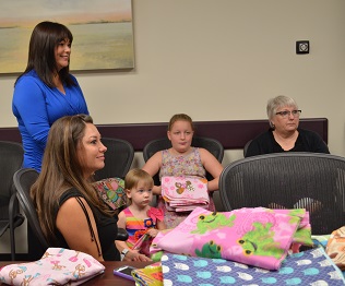 Gartee family and friends at blanket giveaway