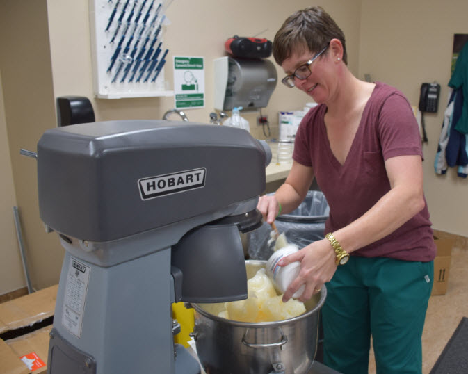Carr making burn cream to be delivered to the Blocker Burn Unit