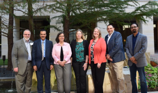 UTMB was well-represented at the event in Austin. (From left to right): Dr. Mark Kirschbaum, Dr. Hani Serag, Alison Glendenning-Napoli, Susan Seidensticker, Katrina Lambrecht, Craig Kovacevich and Dr. Gulshan Sharma.