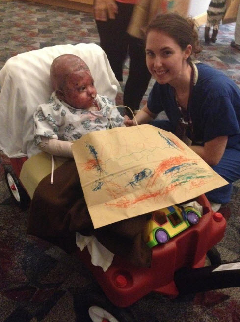 Brittany Graham with Shriners patient