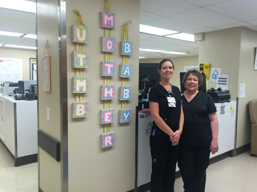 Lactation consultants Julia Tomlinson (left) and Tina Carter.