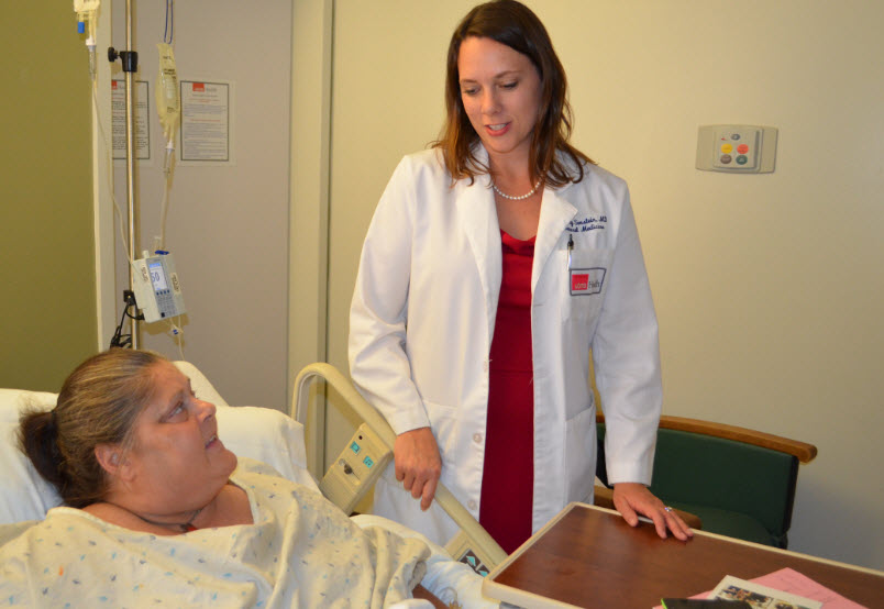 Dr. Sonstein with patient Katherine Allen