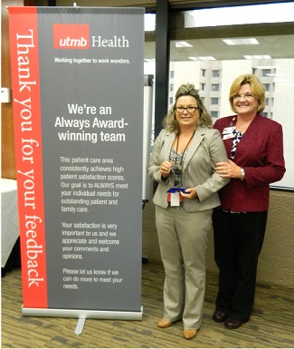 Director for Clinical Operations and Ob/Gyn Terri Gately accepted the award on behalf of Texas City Pediatrics