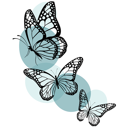 Three butterflies graphic