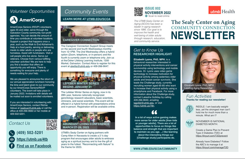 screen shot of print newsletter, text in post