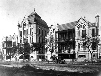 John Sealy Hospital in 1890 Historic photograph of John Sealy Hospital in Galveston, which opened to patients in 1890.