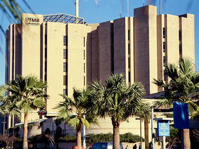 Exterior of the Texas Department of Criminal Justice Hospital, which opened on the UTMB campus in 1983.