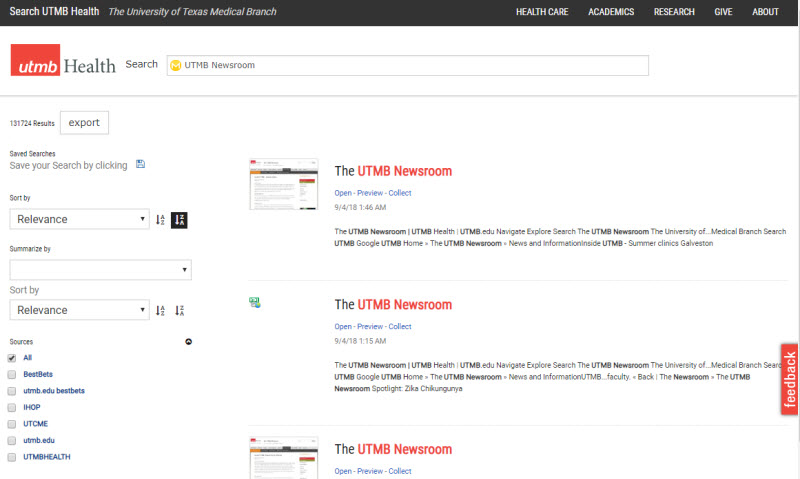 Screen capture of new UTMB search tool