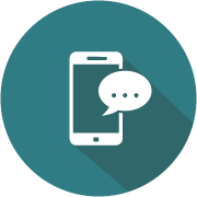 Cellphone with speech bubble icon