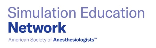 Text reading “Simulation Education Network” with “American Society of Anesthesiologists” displayed below on a light background.