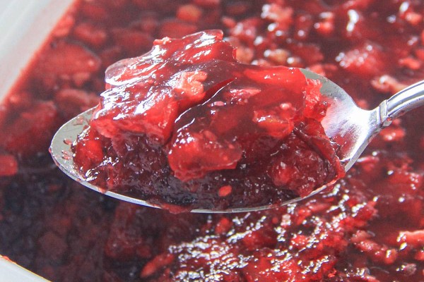 Photo of cranberries on a spoon