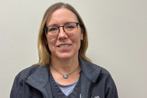 Selfie of woman iblue jacket