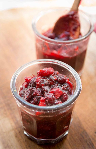 Photo of cranberry chutney in jar