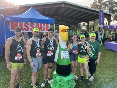 Members of the Anesthesiology Running Club turn out for a Seabrook Lucky Trails run