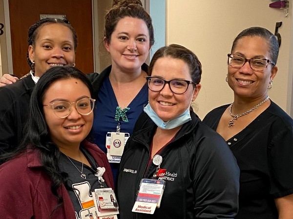 Group shot of women in scrubs