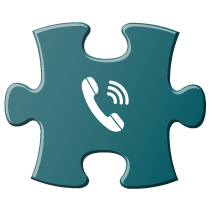 Teal puzzle piece with phone icon