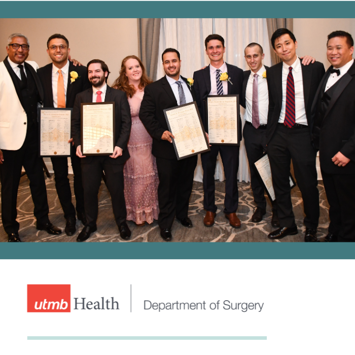 Chief residents from the Department of Surgery at UTMB, 2023 Graduation