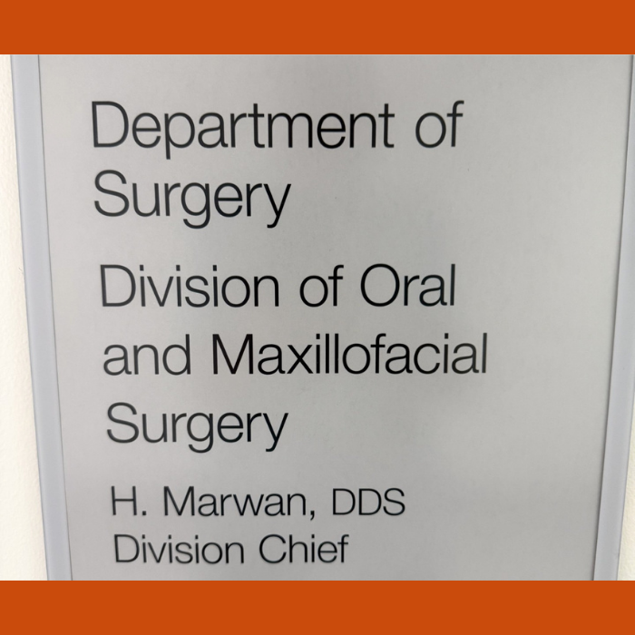 Division of Oral and Maxillofacial Surgery Sign