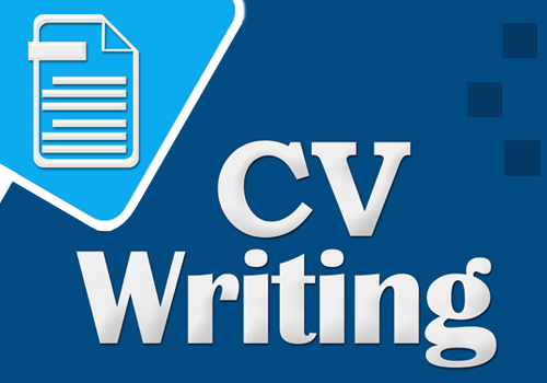 Graphic with a document icon and the words “CV Writing.”