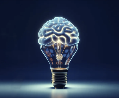 lightbulb brain graphic
