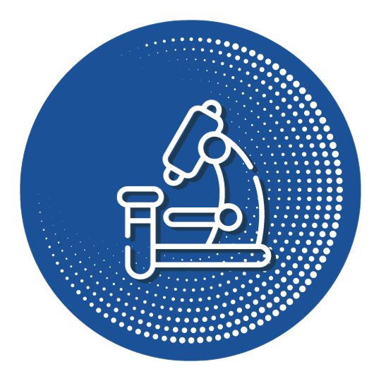 icon showing a microscope