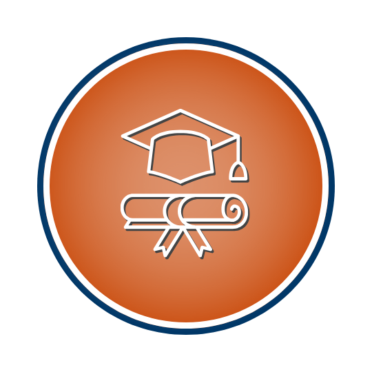 graduation cap and diploma icon