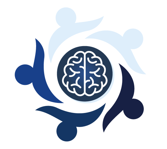 logo graphic depicting. brain surrounded by caregivers