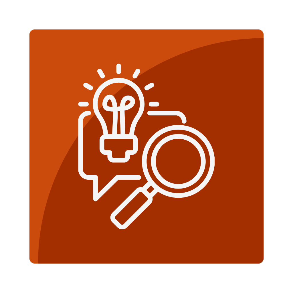 lightbulb magnifying glass icon