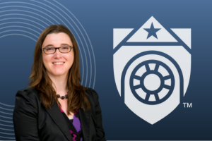 woman wearing glasses, UTMB seal