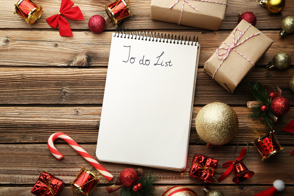 photo of to-do list with ornaments