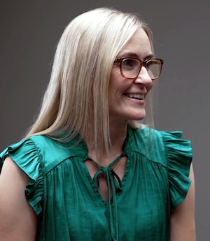 woman in a studio setting