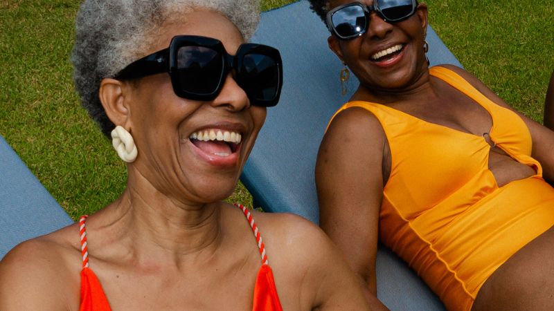 older ladies of color enjoying sunbathing