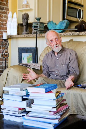 Uli Budelmann closer view of Dr. Budelmann with books