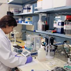 Biorepository and Mass Spectrometry Laboratories Staff in Wet Lab