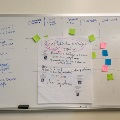 whiteboard with notes