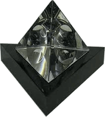 crystal pyramid award on base