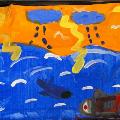Jonathan - Age 7 - "My painting reminds me of sharks."