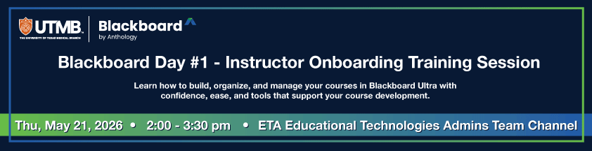 Blackboard Training Session - Instructor Onboarding Training Session Event Banner Image