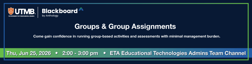 Blackboard Training Session - Groups and Group Assignments Event Banner Image