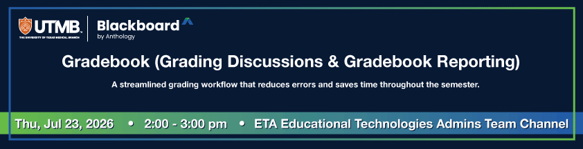 Blackboard Training Session - Gradebook Event Banner Image
