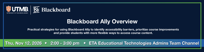 Blackboard Training Session - Ally Overview Event Banner Image
