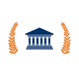 Icon of a Parthenon style Greek structure with laurels flanking both sides