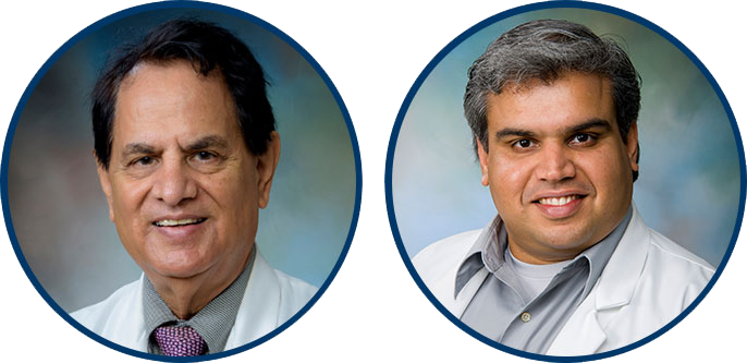 Headshots of Dr. Surendra Sharma and Dr. Balaji Krishnan