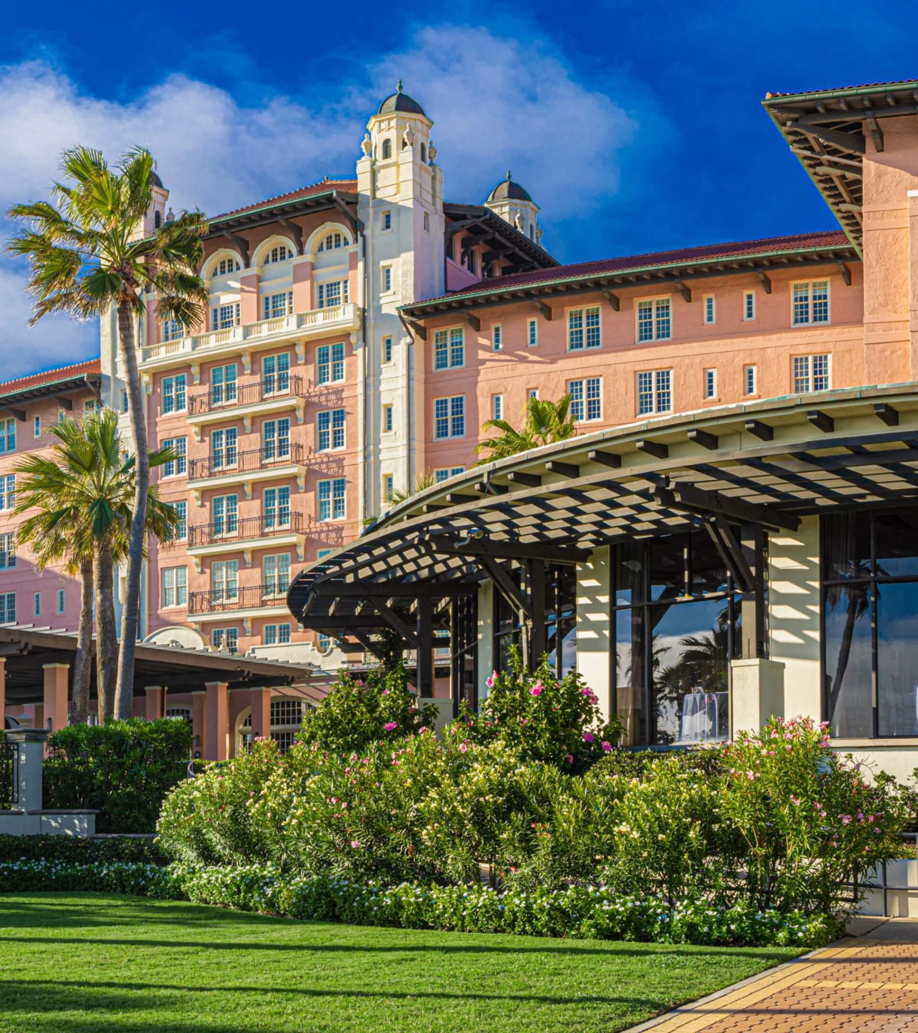 Grand Galvez hotel on sunny day