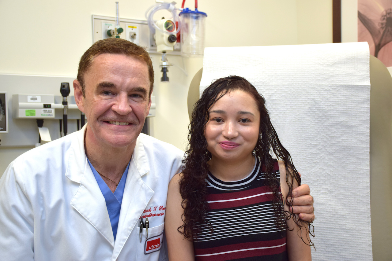 Dr. Patrick Roughneen with patient Ruth Perez.