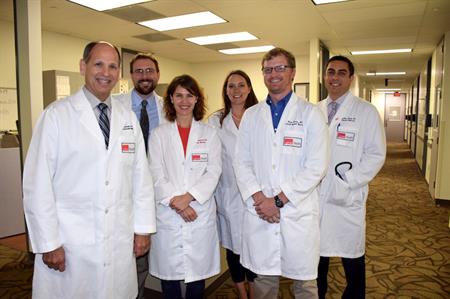 Dr. Randall Urban (left) with members of the Daniels Team, Drs. Matthew Mrazek, Megan Berman, Lindsay Sonstein, Brian Harris and Carlos Clark.